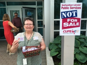 CUPE worker, Catherine Hynes, at Corner Brook Public Library